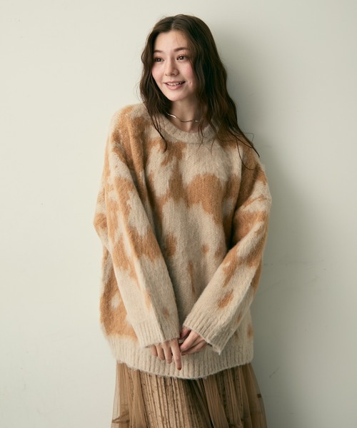 Lunea(ルネア)の「総柄ルーズシャギーニット(ニット/セーター・レディース・ベージュ/グリーン/グレー・FREE)」の17枚目の写真