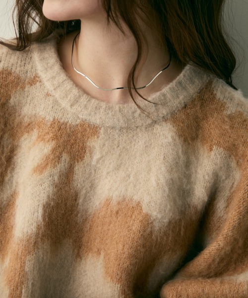 Lunea(ルネア)の「総柄ルーズシャギーニット(ニット/セーター・レディース・ベージュ/グリーン/グレー・FREE)」の5枚目の写真