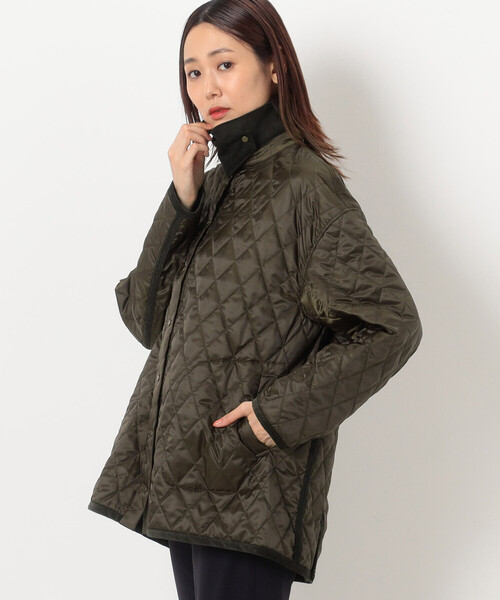 〔 TALLサイズ 〕 シレータフタダイヤ柄 キルティングコート