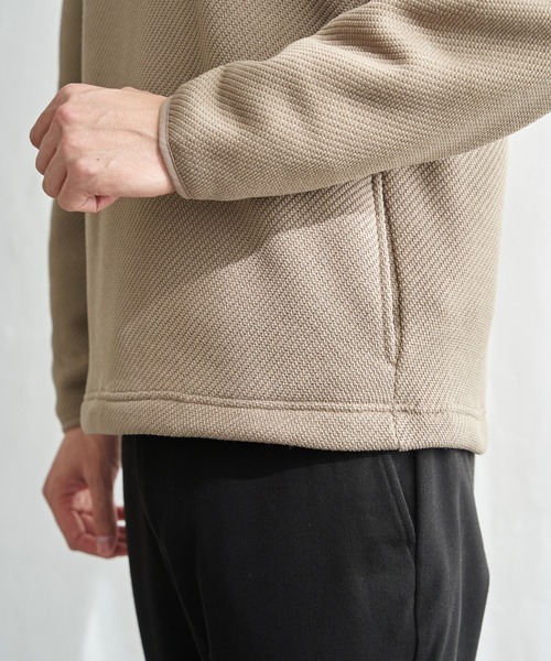 ikka（イッカ）の「ツイルジャカード裏起毛ハーフジッププルオーバー（スウェット・メンズ・ベージュ/ネイビー/カーキ/ブラック・M/L/XL/S）」の18枚目の写真