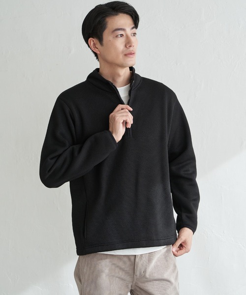 ikka（イッカ）の「ツイルジャカード裏起毛ハーフジッププルオーバー（スウェット・メンズ・ベージュ/ネイビー/カーキ/ブラック・M/L/XL/S）」の22枚目の写真