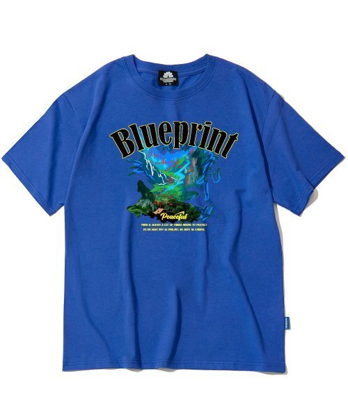 TRIPSHION(トリップション)の「ブループリントグラフィックTシャツ - ブルー(Tシャツ/カットソー・メンズ・その他・MEDIUM/X-LARGE/LARGE)」の1枚目の写真