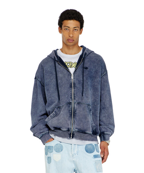 DIESEL ダークブルー 薄手パーカー M DIESEL｜ディーゼル（メンズ）のパーカー（ブルー・ネイビー/青色系
