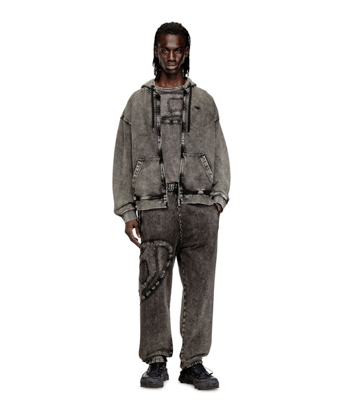 DIESEL(ディーゼル)の「メンズ ジップアップパーカー S-BOXT-HOOD-ZIP-DEN(パーカー・メンズ・ブラック・MEDIUM/XX-SMALL/X-SMALL/XX-LARGE/X-LARGE/SMALL/LARGE)」の2枚目の写真