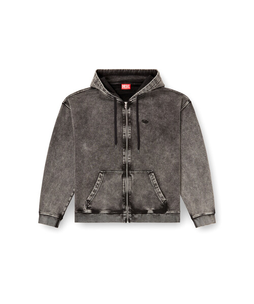 DIESEL(ディーゼル)の「メンズ ジップアップパーカー S-BOXT-HOOD-ZIP-DEN(パーカー・メンズ・ブラック・MEDIUM/XX-SMALL/X-SMALL/XX-LARGE/X-LARGE/SMALL/LARGE)」の5枚目の写真