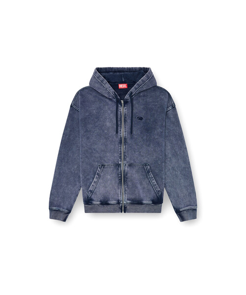 DIESEL(ディーゼル)の「メンズ ジップアップパーカー S-BOXT-HOOD-ZIP-DEN(パーカー・メンズ・ブラック・MEDIUM/XX-SMALL/X-SMALL/XX-LARGE/X-LARGE/SMALL/LARGE)」の7枚目の写真