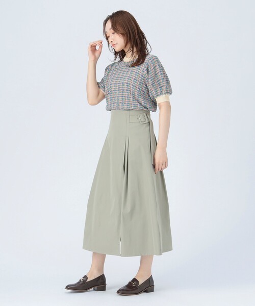 BEAMS HEART（ビームスハート）の「アシンメトリー ラップ スカート（スカート・レディース・ネイビー/ケリーグリーン/ベージュ・MEDIUM/SMALL）」の7枚目の写真