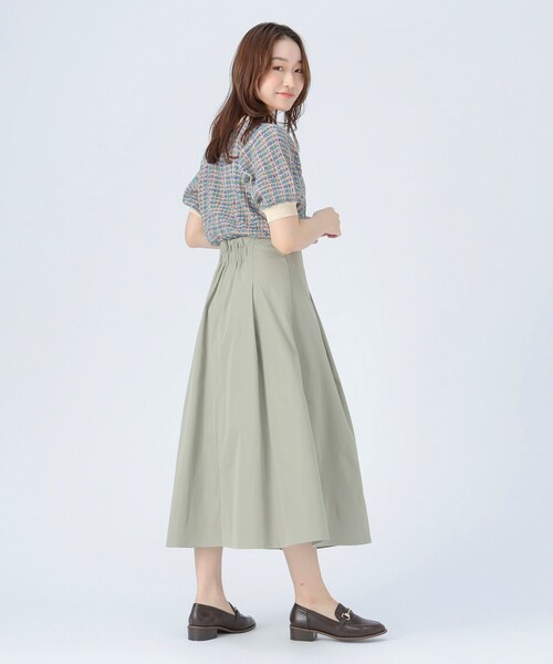 BEAMS HEART（ビームスハート）の「アシンメトリー ラップ スカート（スカート・レディース・ネイビー/ケリーグリーン/ベージュ・MEDIUM/SMALL）」の6枚目の写真