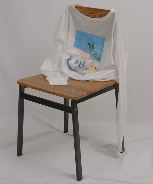 palm RICHE(ポームリシュ)の「アートプリントシアーロンT(Tシャツ/カットソー・レディース・ピンク/オフホワイト/ブラック・M)」の8枚目の写真