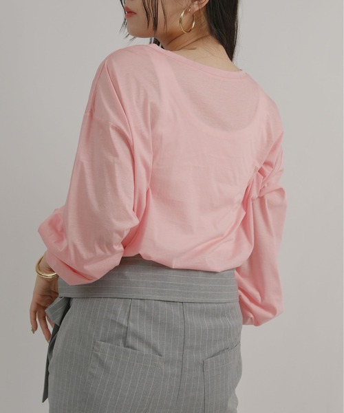 palm RICHE(ポームリシュ)の「アートプリントシアーロンT(Tシャツ/カットソー・レディース・ピンク/オフホワイト/ブラック・M)」の16枚目の写真
