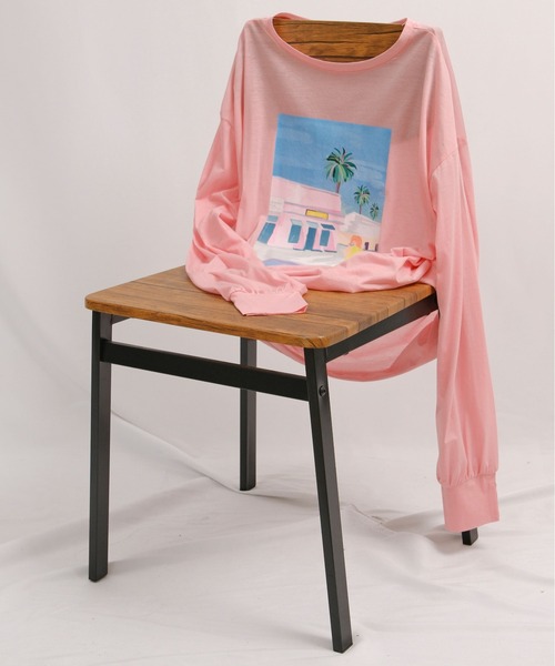 palm RICHE(ポームリシュ)の「アートプリントシアーロンT(Tシャツ/カットソー・レディース・ピンク/オフホワイト/ブラック・M)」の20枚目の写真