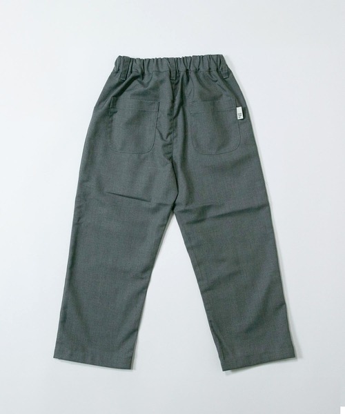 MAKE YOUR DAY（メイクユアデイ）の「無地とストライプのアシンメトリーパンツ■150.160cm（その他パンツ・キッズ・グレー/ブラック・150/160）」の2枚目の写真