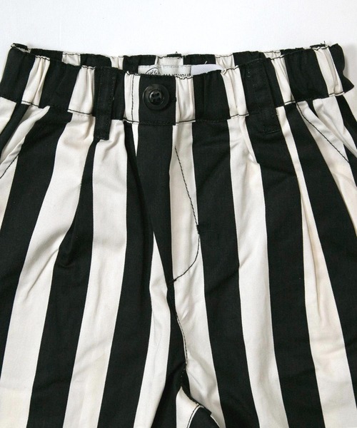 MAKE YOUR DAY（メイクユアデイ）の「無地とストライプのアシンメトリーパンツ■150.160cm（その他パンツ・キッズ・グレー/ブラック・150/160）」の5枚目の写真