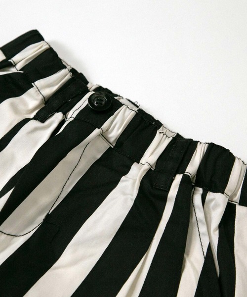 MAKE YOUR DAY（メイクユアデイ）の「無地とストライプのアシンメトリーパンツ■150.160cm（その他パンツ・キッズ・グレー/ブラック・150/160）」の6枚目の写真