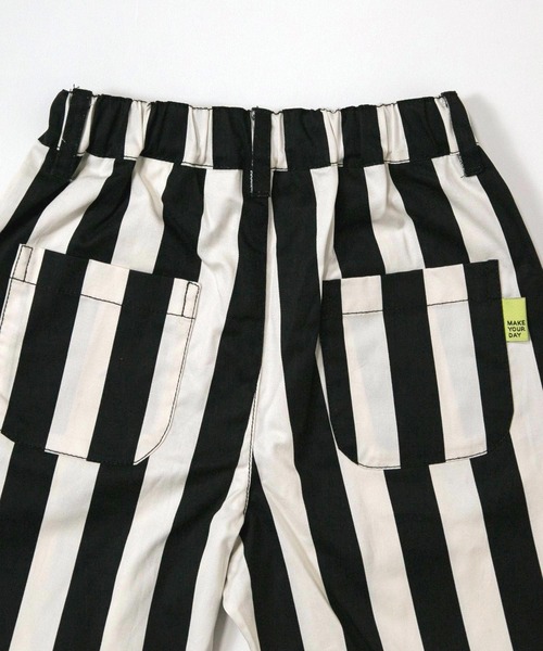MAKE YOUR DAY（メイクユアデイ）の「無地とストライプのアシンメトリーパンツ■150.160cm（その他パンツ・キッズ・グレー/ブラック・150/160）」の8枚目の写真