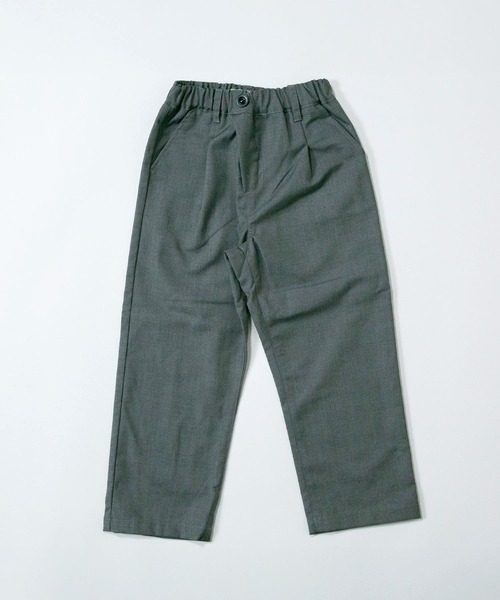 MAKE YOUR DAY（メイクユアデイ）の「無地とストライプのアシンメトリーパンツ■150.160cm（その他パンツ・キッズ・グレー/ブラック・150/160）」の4枚目の写真