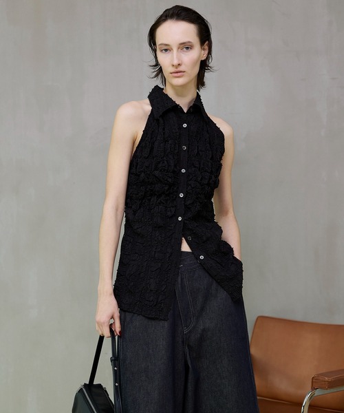 MAISON SPECIAL(メゾンスペシャル)の「Sharpened Shape Shirt/シャーリングシェイプシャツ(シャツ/ブラウス・レディース・ホワイト/マルチ/ブラック・FREE)」の11枚目の写真