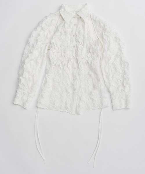 MAISON SPECIAL(メゾンスペシャル)の「Sharpened Shape Shirt/シャーリングシェイプシャツ(シャツ/ブラウス・レディース・ホワイト/マルチ/ブラック・FREE)」の21枚目の写真