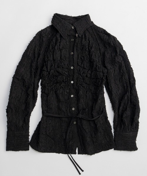 MAISON SPECIAL(メゾンスペシャル)の「Sharpened Shape Shirt/シャーリングシェイプシャツ(シャツ/ブラウス・レディース・ホワイト/マルチ/ブラック・FREE)」の22枚目の写真