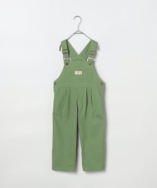 p.premier（ピードットプルミエ）の「デニム・カラーツイルオーバーオール_ジュニア対応（サロペット/オーバーオール・キッズ・サックスブルー/グリーン/ピンク・80/90/100/110/120/130/140）」の4枚目の写真