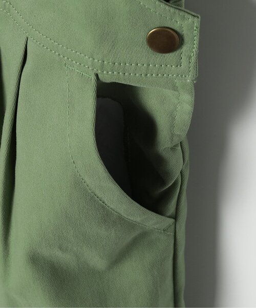 p.premier（ピードットプルミエ）の「デニム・カラーツイルオーバーオール_ジュニア対応（サロペット/オーバーオール・キッズ・サックスブルー/グリーン/ピンク・80/90/100/110/120/130/140）」の18枚目の写真