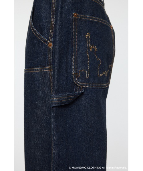 MOUSSY(マウジー)の「MOANDMO DOUBLE KNEE STRAIGHT(デニムパンツ・レディース・ワンウォッシュ/ダークブルー・1/2)」の14枚目の写真