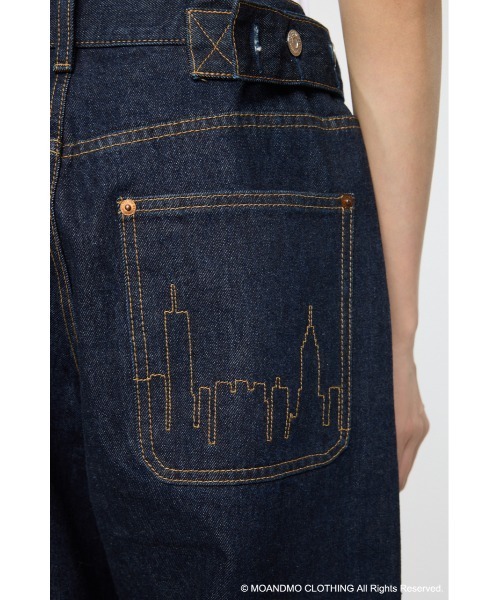 MOUSSY(マウジー)の「MOANDMO DOUBLE KNEE STRAIGHT(デニムパンツ・レディース・ワンウォッシュ/ダークブルー・1/2)」の15枚目の写真