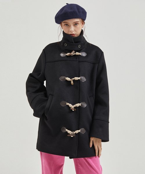 manavis7(マナビスセブン)の「Wool high neck duffel coat black(チェスターコート・レディース・ブラック・FREE)」の1枚目の写真