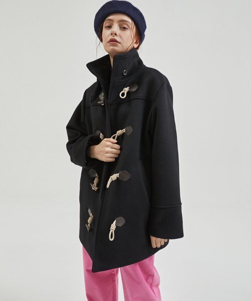 manavis7(マナビスセブン)の「Wool high neck duffel coat black(チェスターコート・レディース・ブラック・FREE)」の2枚目の写真