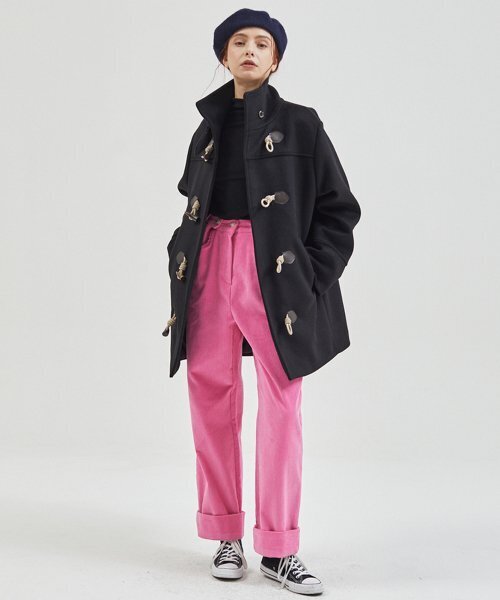 manavis7(マナビスセブン)の「Wool high neck duffel coat black(チェスターコート・レディース・ブラック・FREE)」の3枚目の写真