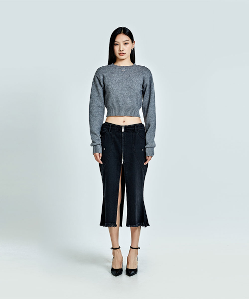 51PERCENT FOR WOMAN（51パーセントフォーウーマン）の「Metal Logo Crop Knit - Gray (woman)（ニット/セーター・レディース・その他・SMALL/MEDIUM）」の2枚目の写真