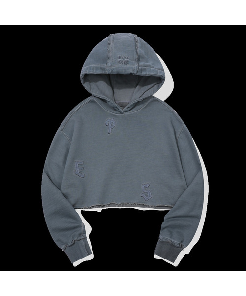 EPISODE UNTITLED(エピソードアンタイトルド)の「LUNA DYING APPLIQUE CROP HOODIE_STEEL BLUE(パーカー・レディース・その他・1/2)」の1枚目の写真