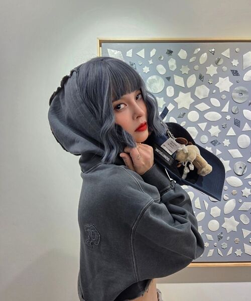 EPISODE UNTITLED(エピソードアンタイトルド)の「LUNA DYING APPLIQUE CROP HOODIE_STEEL BLUE(パーカー・レディース・その他・1/2)」の10枚目の写真