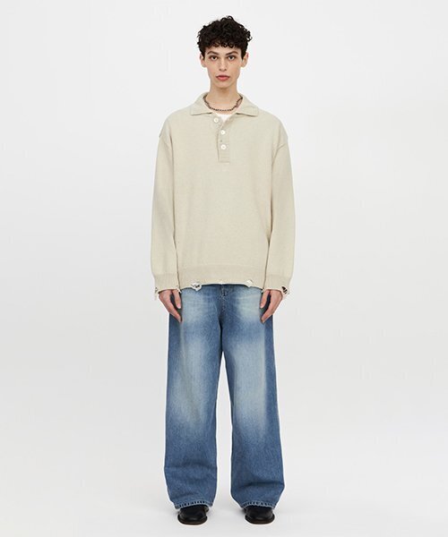 Knit T‑shirt с декоративным воротником (Damaged Knit Collar T-shirt)