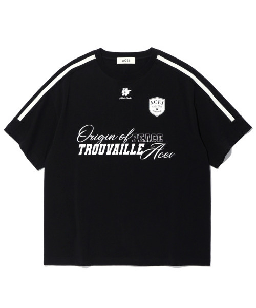 ACEI(アセイ)の「バシティ筆記体プリントTシャツ(UNI)ブラック(Tシャツ/カットソー・メンズ・その他・SMALL/MEDIUM/LARGE)」の1枚目の写真