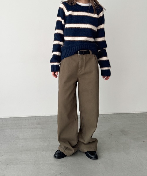 CANAL JEAN(キャナルジーン)の「El mar ベルト付き裏起毛コットンパンツ(その他パンツ・レディース・ブラウン/モカ・MEDIUM/SMALL)」の2枚目の写真