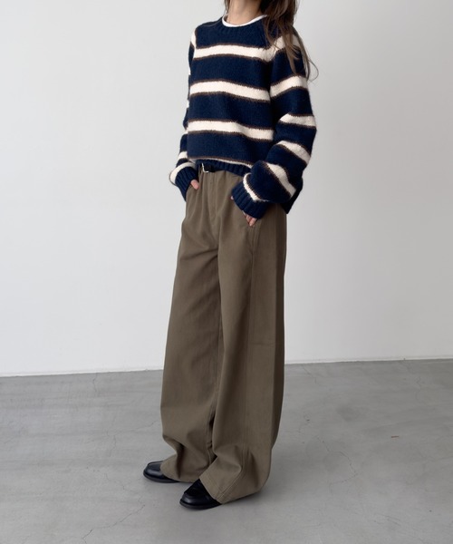 CANAL JEAN(キャナルジーン)の「El mar ベルト付き裏起毛コットンパンツ(その他パンツ・レディース・ブラウン/モカ・MEDIUM/SMALL)」の3枚目の写真