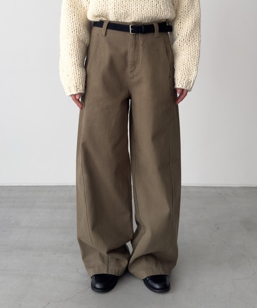 CANAL JEAN(キャナルジーン)の「El mar ベルト付き裏起毛コットンパンツ(その他パンツ・レディース・ブラウン/モカ・MEDIUM/SMALL)」の11枚目の写真