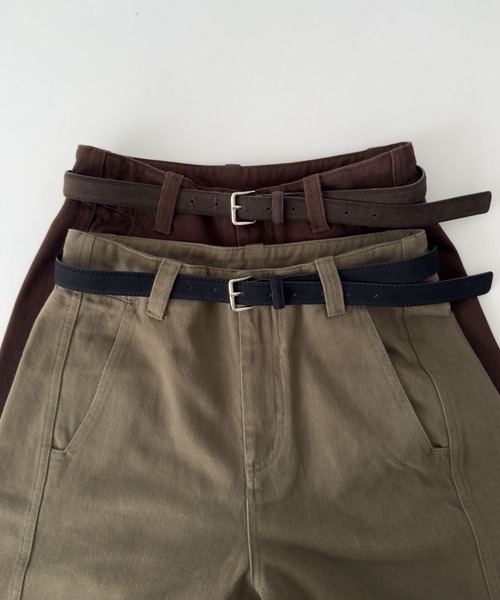 CANAL JEAN(キャナルジーン)の「El mar ベルト付き裏起毛コットンパンツ(その他パンツ・レディース・ブラウン/モカ・MEDIUM/SMALL)」の19枚目の写真