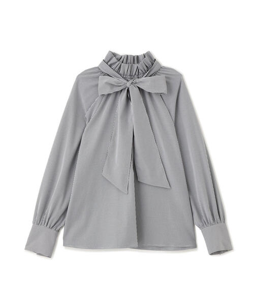 NATURAL BEAUTY BASIC(ナチュラルビューティーベーシック)の「◇ハイネックリボンボウブラウス(シャツ/ブラウス・レディース・ピンク系その他/グレー系その他/オフホワイト/ブルー・MEDIUM/SMALL)」の6枚目の写真