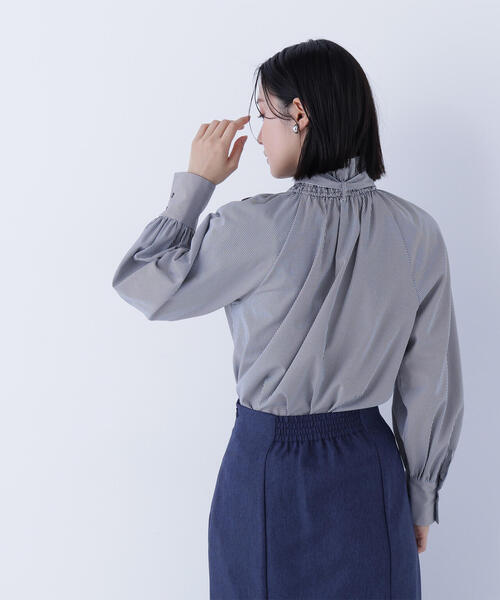 NATURAL BEAUTY BASIC(ナチュラルビューティーベーシック)の「◇ハイネックリボンボウブラウス(シャツ/ブラウス・レディース・ピンク系その他/グレー系その他/オフホワイト/ブルー・MEDIUM/SMALL)」の10枚目の写真