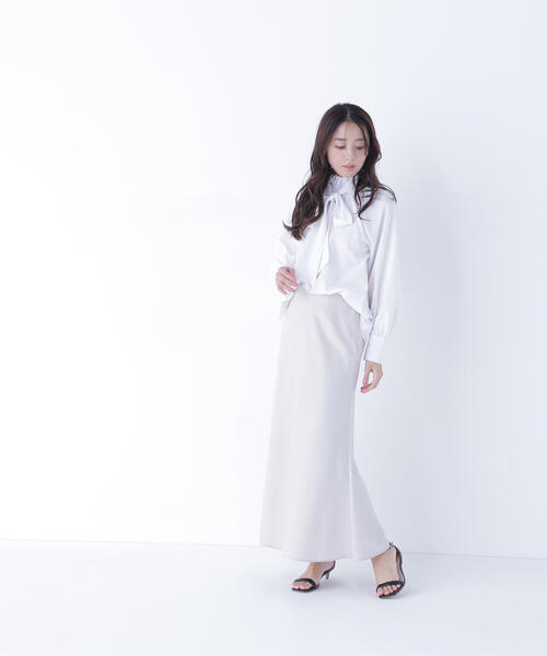 NATURAL BEAUTY BASIC(ナチュラルビューティーベーシック)の「◇ハイネックリボンボウブラウス(シャツ/ブラウス・レディース・ピンク系その他/グレー系その他/オフホワイト/ブルー・MEDIUM/SMALL)」の16枚目の写真