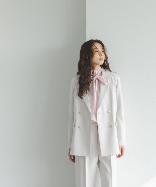 NATURAL BEAUTY BASIC(ナチュラルビューティーベーシック)の「◇ハイネックリボンボウブラウス(シャツ/ブラウス・レディース・ピンク系その他/グレー系その他/オフホワイト/ブルー・MEDIUM/SMALL)」の12枚目の写真