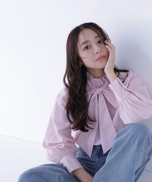 NATURAL BEAUTY BASIC(ナチュラルビューティーベーシック)の「◇ハイネックリボンボウブラウス(シャツ/ブラウス・レディース・ピンク系その他/グレー系その他/オフホワイト/ブルー・MEDIUM/SMALL)」の19枚目の写真