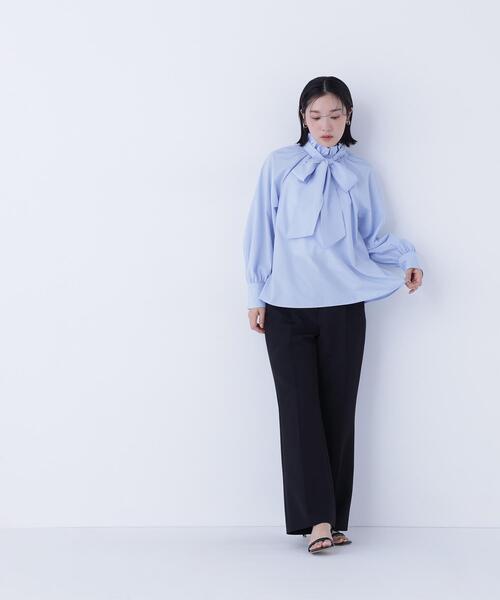 NATURAL BEAUTY BASIC（ナチュラルビューティーベーシック）の「◇ハイネックリボンボウブラウス（シャツ/ブラウス・レディース・ピンク系その他/グレー系その他/オフホワイト/ブルー・MEDIUM/SMALL）」の17枚目の写真