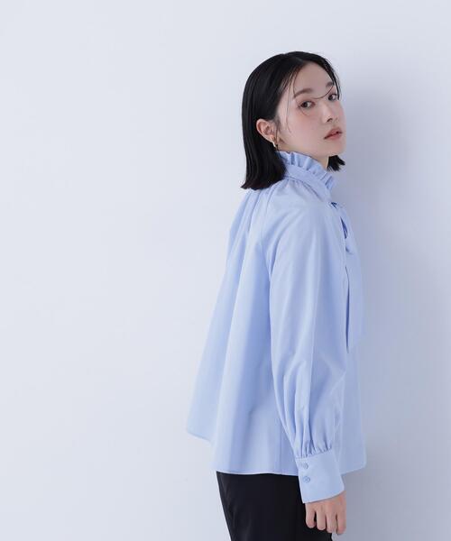NATURAL BEAUTY BASIC（ナチュラルビューティーベーシック）の「◇ハイネックリボンボウブラウス（シャツ/ブラウス・レディース・ピンク系その他/グレー系その他/オフホワイト/ブルー・MEDIUM/SMALL）」の16枚目の写真