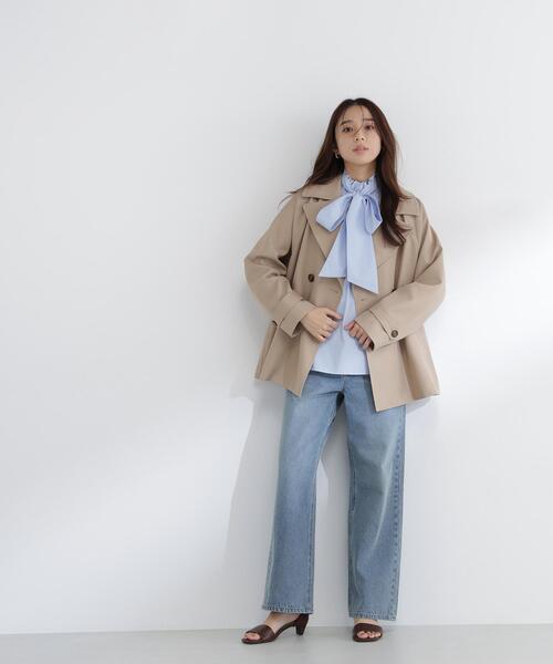 NATURAL BEAUTY BASIC（ナチュラルビューティーベーシック）の「◇ハイネックリボンボウブラウス（シャツ/ブラウス・レディース・ピンク系その他/グレー系その他/オフホワイト/ブルー・MEDIUM/SMALL）」の10枚目の写真