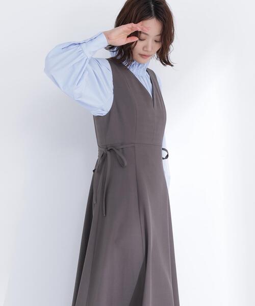 NATURAL BEAUTY BASIC（ナチュラルビューティーベーシック）の「◇ハイネックリボンボウブラウス（シャツ/ブラウス・レディース・ピンク系その他/グレー系その他/オフホワイト/ブルー・MEDIUM/SMALL）」の9枚目の写真