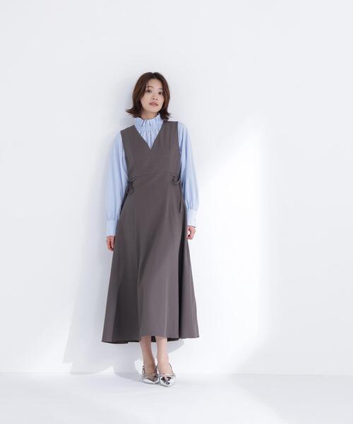 NATURAL BEAUTY BASIC（ナチュラルビューティーベーシック）の「◇ハイネックリボンボウブラウス（シャツ/ブラウス・レディース・ピンク系その他/グレー系その他/オフホワイト/ブルー・MEDIUM/SMALL）」の7枚目の写真