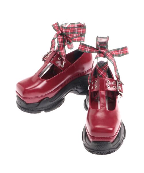 厚底スニーカーソールメリージェーンシューズ ローファー 靴